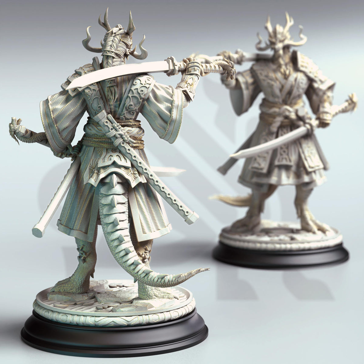 Dragonborn Samurai - Ryuma 32mm Resin Miniature D&D 3D Print DND Japan Eastern