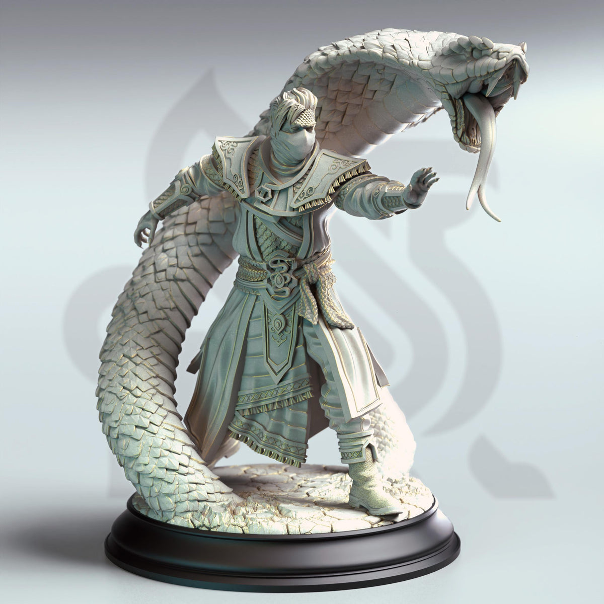 Yuan-Ti Snake Conjurer - Yin Zhu 32mm Resin Miniature D&D 3D Print DND Japan Eastern