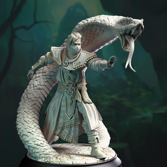Yuan-Ti Snake Conjurer - Yin Zhu 32mm Resin Miniature D&D 3D Print DND Japan Eastern