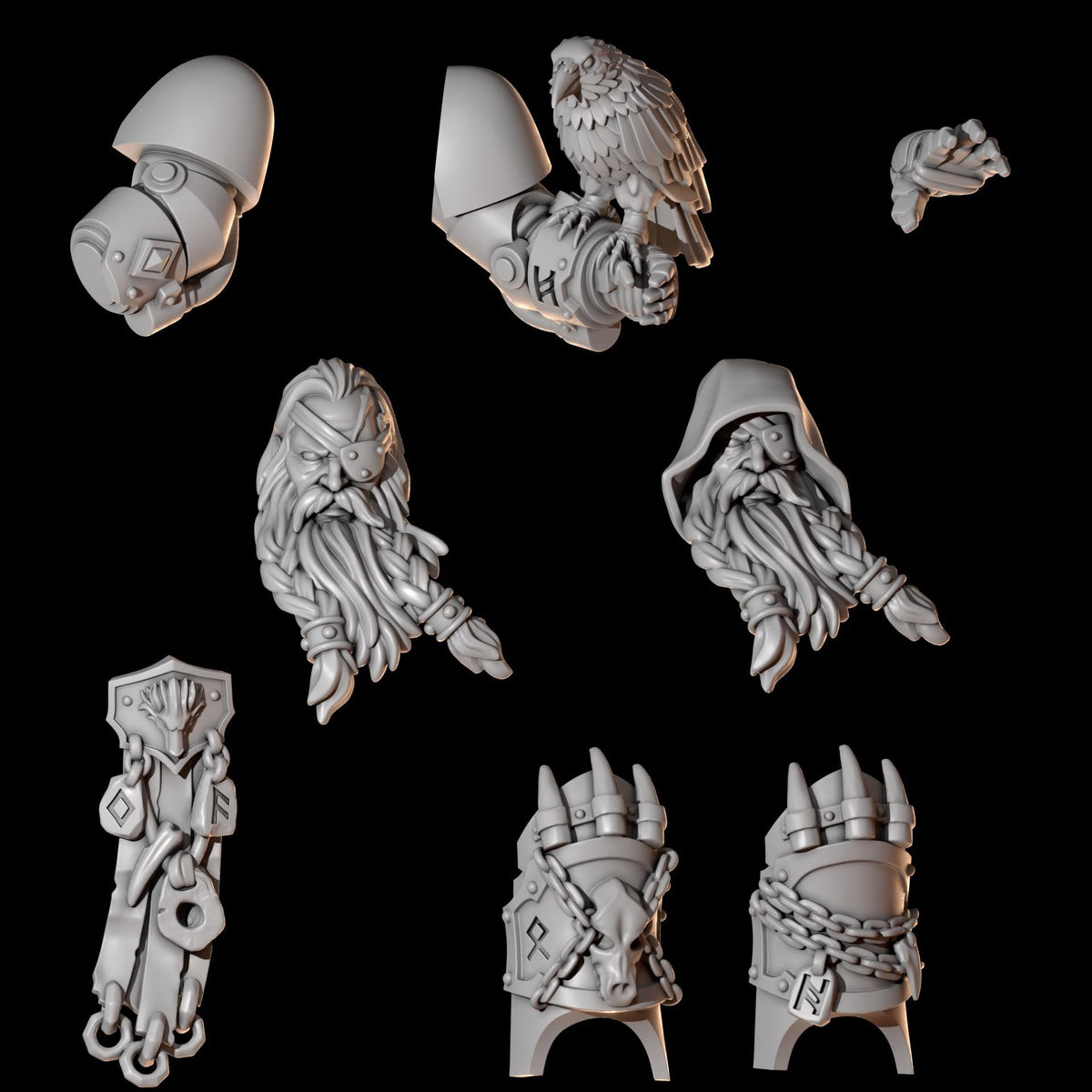 Primal Hounds Big Hero Pack Set for Wargames & Skirmish Tabletop 3d Printed Kit bash