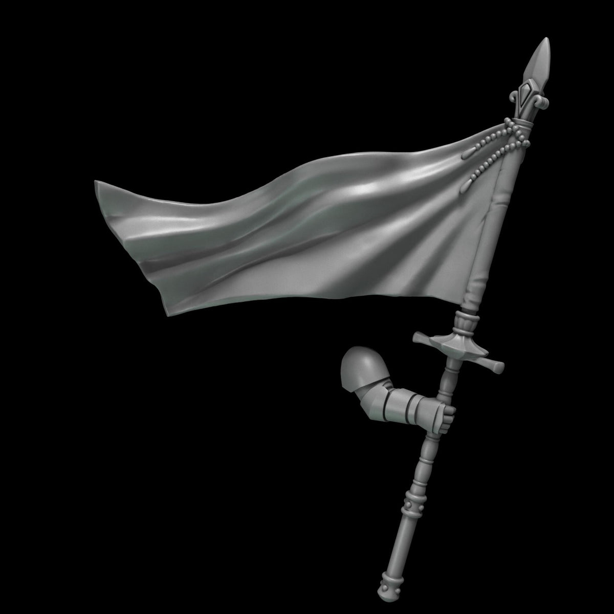 Crimson Lords Banner 1 Kit Bash Bits Set for Wargames & Skirmish Tabletop 3d Printed
