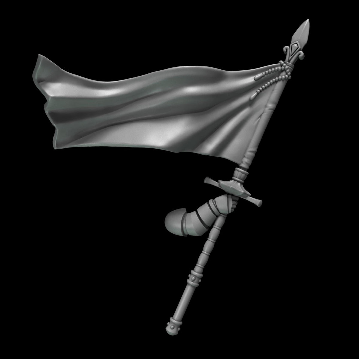 Crimson Lords Banner 1 Kit Bash Bits Set for Wargames & Skirmish Tabletop 3d Printed