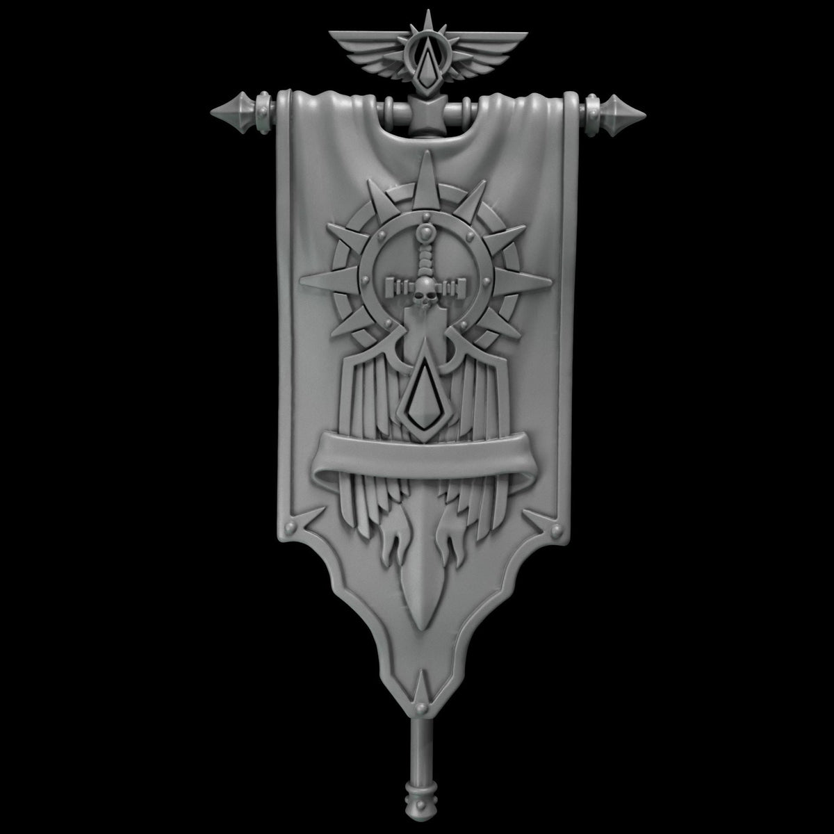 Crimson Lords Banner 2 Kit Bash Bits Set for Wargames & Skirmish Tabletop 3d Printed