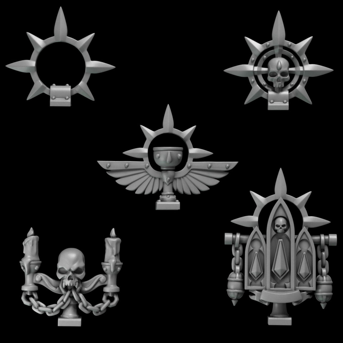 Crimson Lords Backpack decoration Accessories Kit Bash Bits Set for Wargames & Skirmish Tabletop 3d Printed