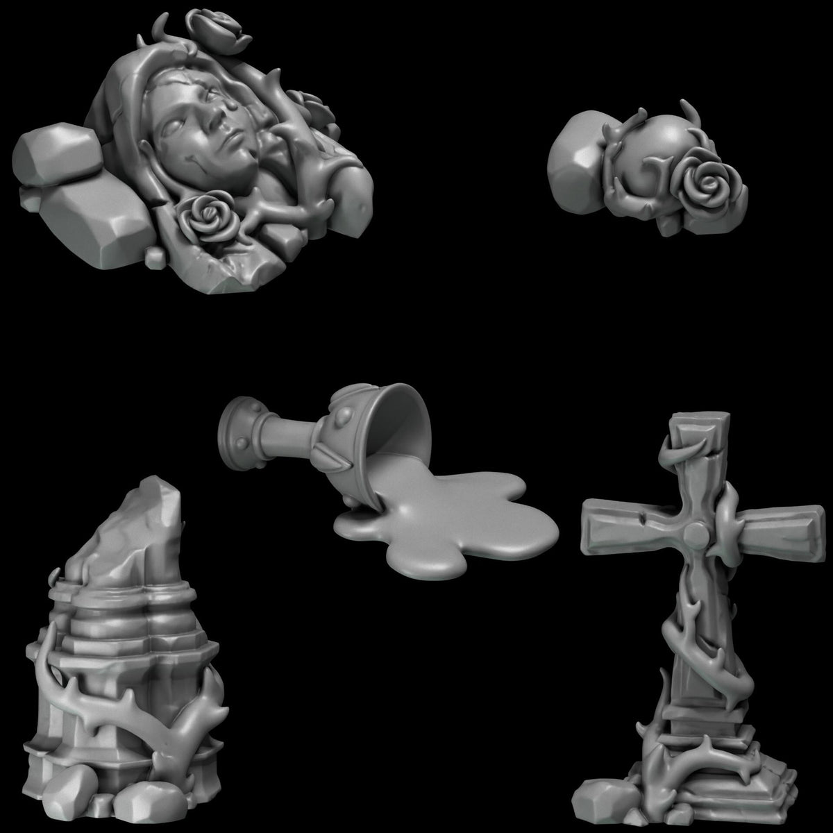 Crimson Lords Basing Bits 1 Kit Bash Set for Wargames & Skirmish Tabletop 3d Printed