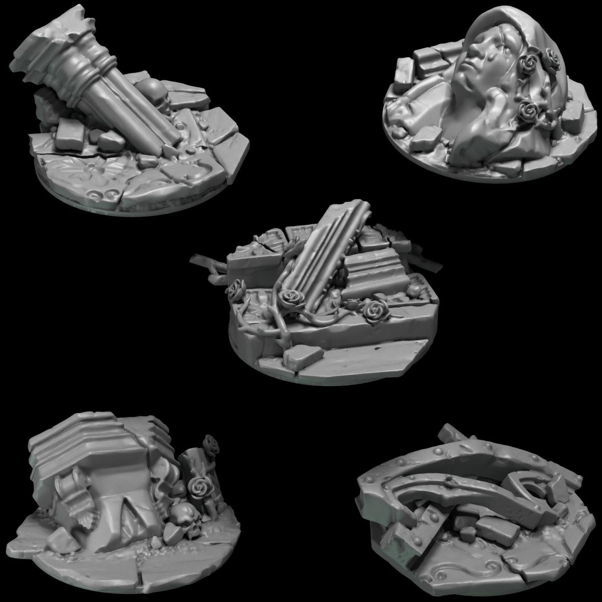 Crimson Lords 32mm Base Toppers Kit 2 Bash Set for Wargames & Skirmish Tabletop 3d Printed