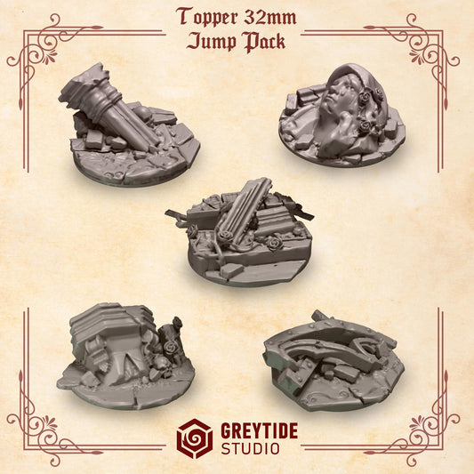 Crimson Lords 32mm Base Toppers Kit 2 Bash Set for Wargames & Skirmish Tabletop 3d Printed