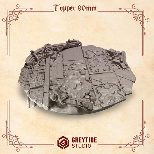 Crimson Lords 90mm Base Topper Kit Bash Set for Wargames & Skirmish Tabletop 3d Printed