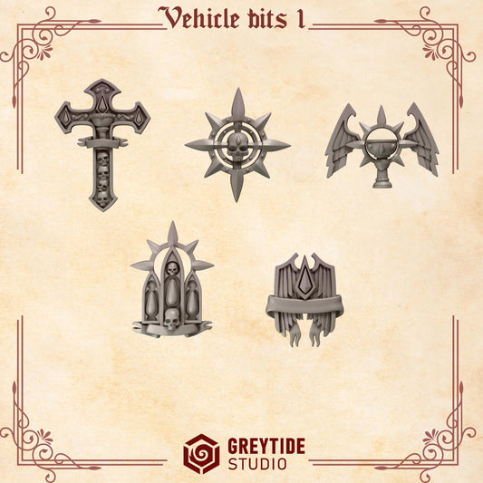 Crimson Lords Vehicle Decoration Accessories Kit Bash Bits Set for Wargames & Skirmish Tabletop 3d Printed