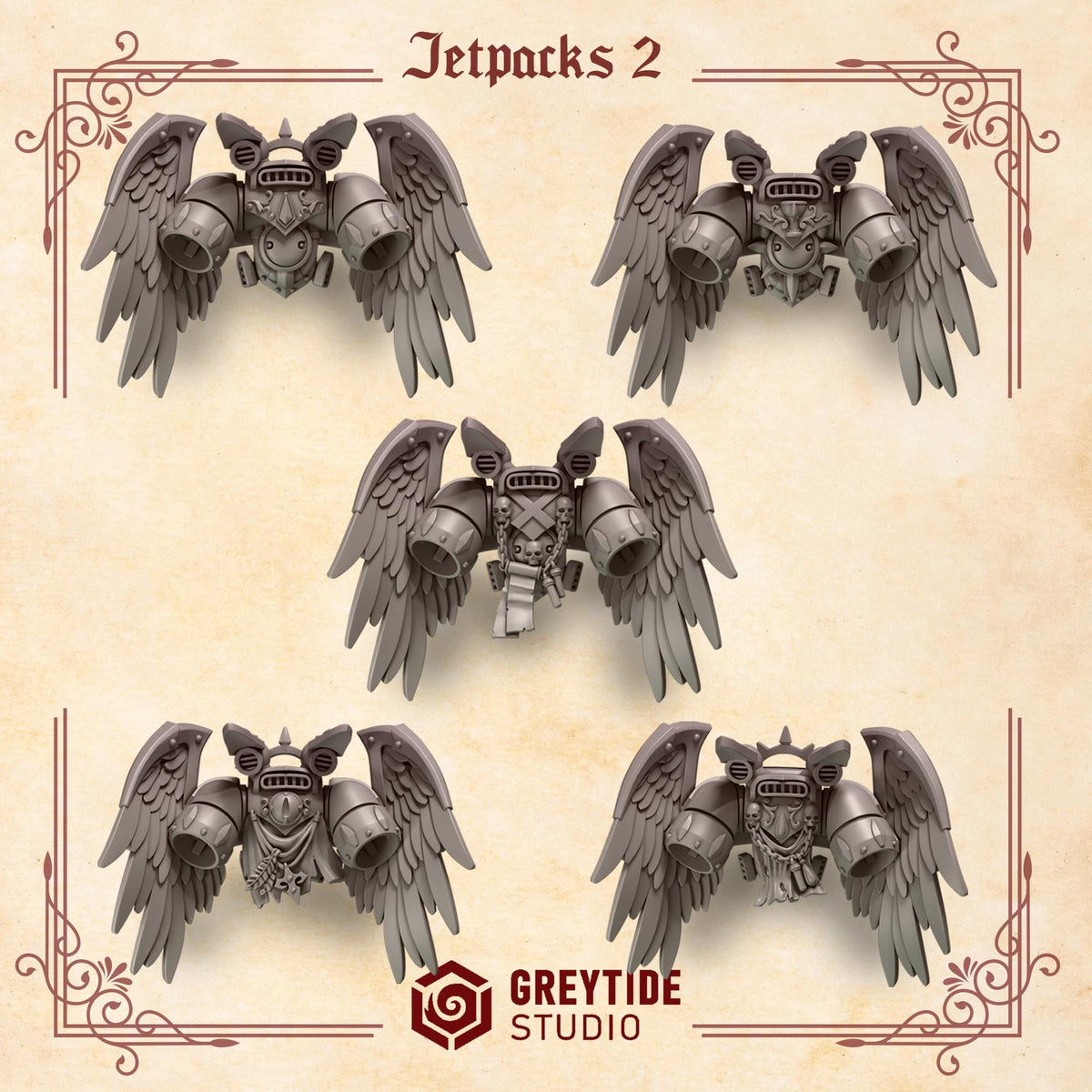 Crimson Lords Jetpack Conversion Bits Set for Wargames & Skirmish Tabletop 3d Printed