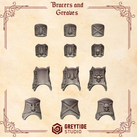 Crimson Lords Bracers and Greaves Upgrade Bits Set for Wargames & Skirmish Tabletop 3d Printed