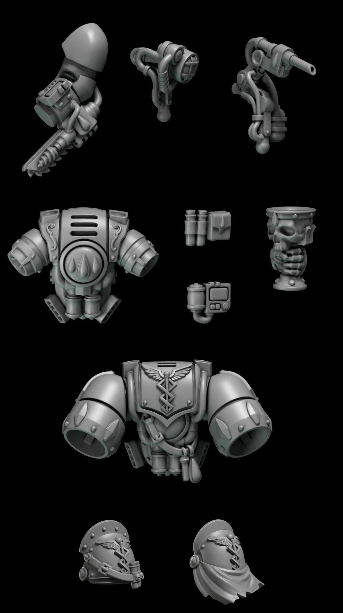 Crimson Lords Medic Upgrade Bits Set for Wargames & Skirmish Tabletop 3d Printed