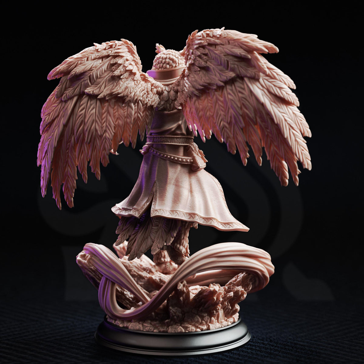 Owlkin Sorcerer Miniature | Unpainted 32mm Resin DnD Mini | Male Owlfolk Mage Wizard | Hoover Brightfeather | Tabletop RPG NPC