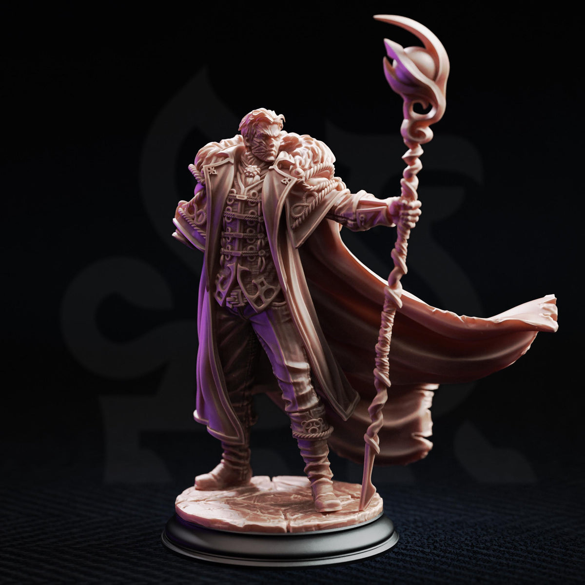 Eldritch Sorcerer Miniature | Unpainted 32mm Resin DnD Mini | Male Warlock Wizard Professor | Frederik Vahlen | Tabletop RPG NPC Figure