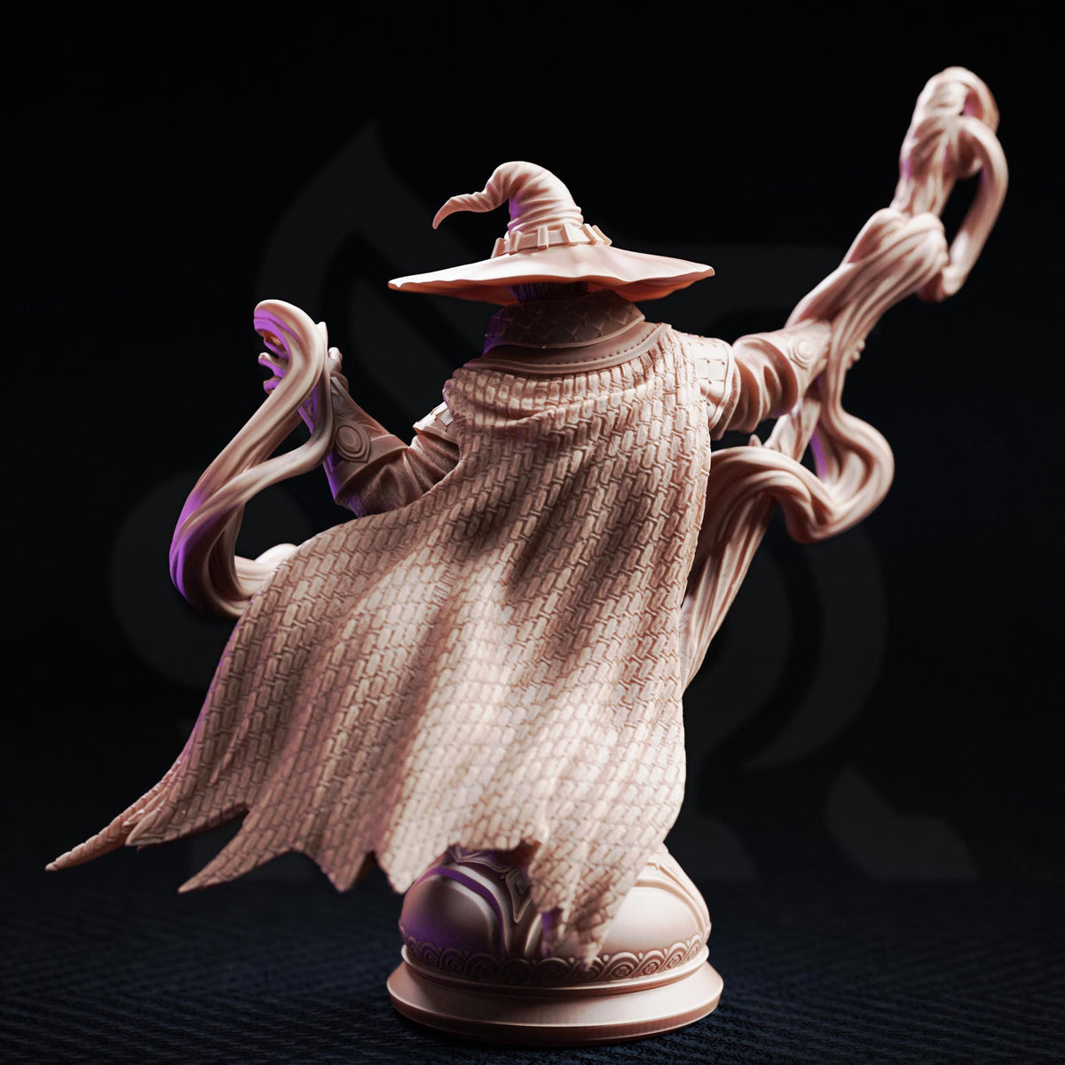 BUST Master Mage Wizard Miniature | Unpainted 32mm Resin DnD Mini | Robed Professor Archmage | Big Hat Harrison | Tabletop RPG NPC Figure