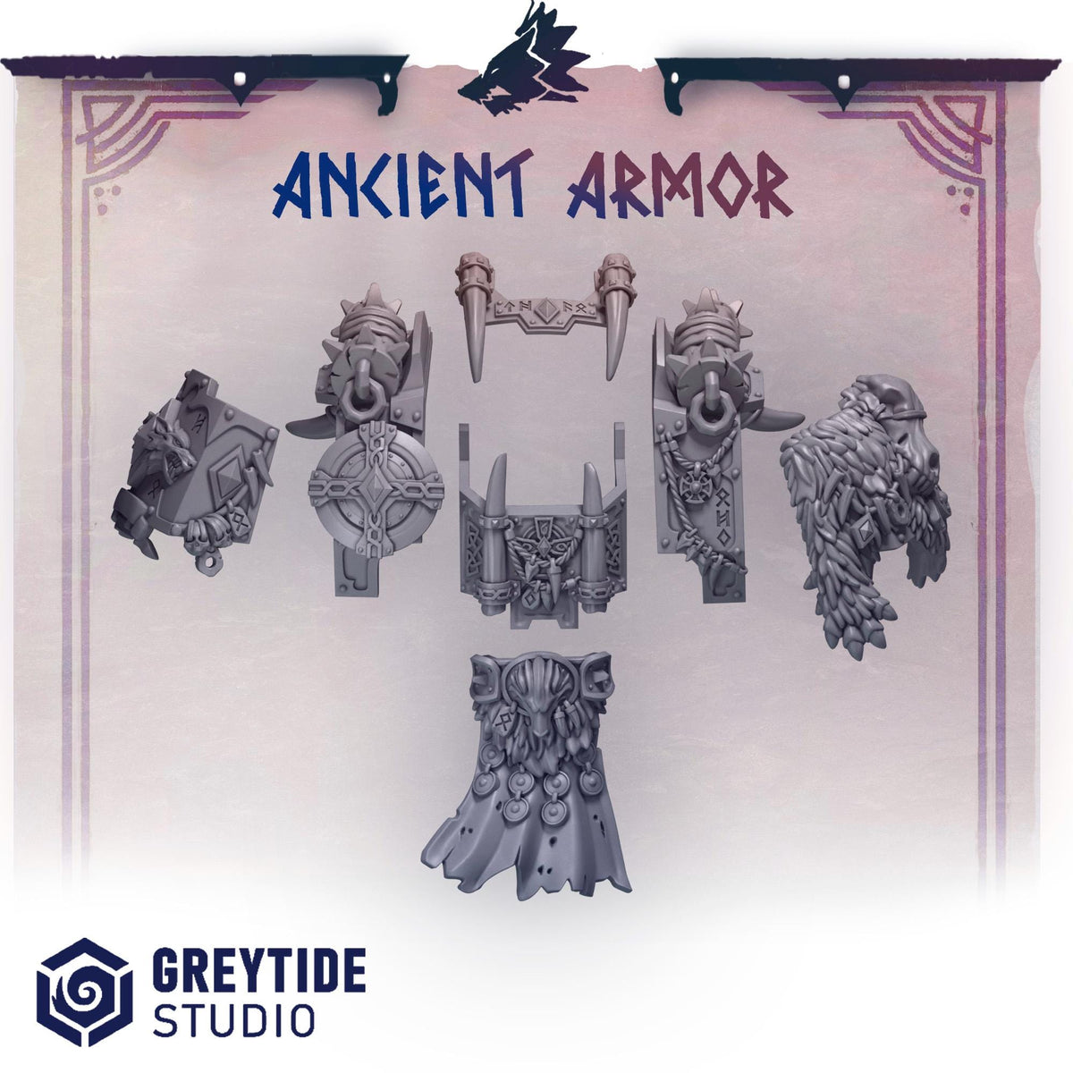Primal Hounds Ancient Armor Bits Set for Wargames & Skirmish Tabletop 3d Printed