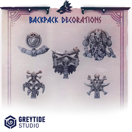 Primal Hounds Backpack Decorations Bits Set for Wargames & Skirmish Tabletop 3d Printed Kit Bash
