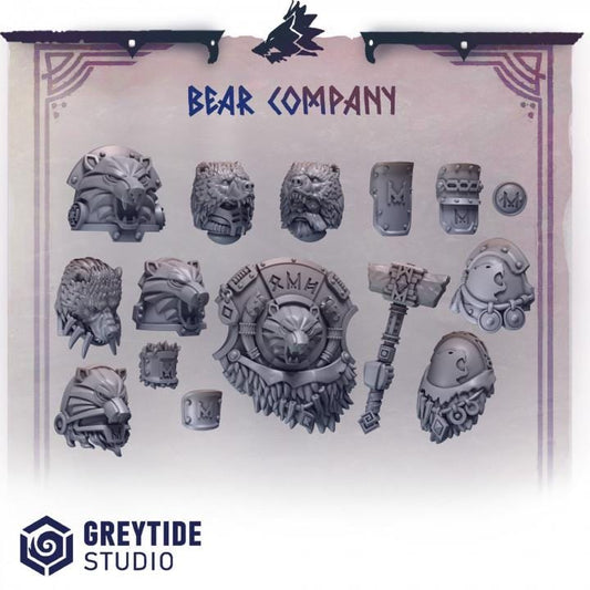 Primal Hounds Bear Company Armor Bits Set for Wargames & Skirmish Tabletop 3d Printed Custom