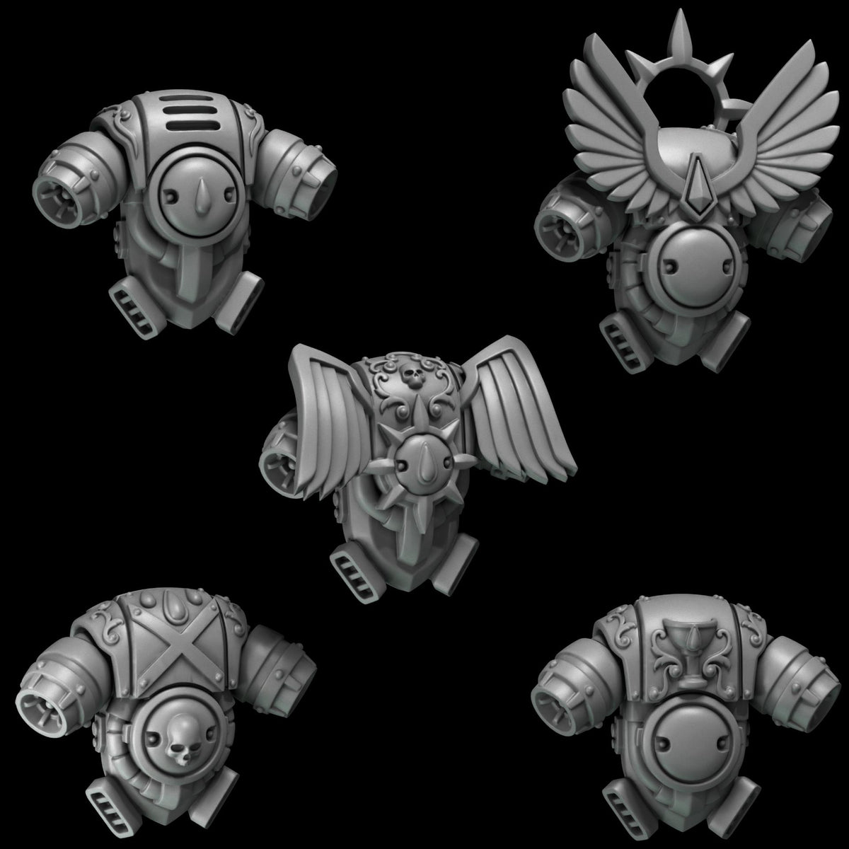 Crimson Lords Backpacks Kit Bash Bits Set for Wargames & Skirmish Tabletop 3d Printed