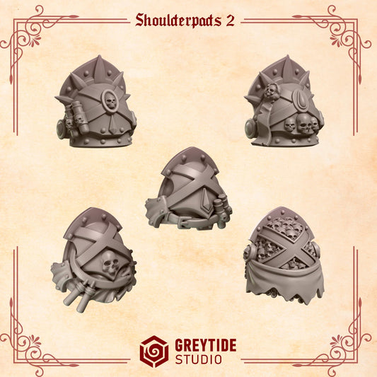Crimson Lords Shoulder Pads 2 Kit Bash Bits Set for Wargames & Skirmish Tabletop 3d Printed