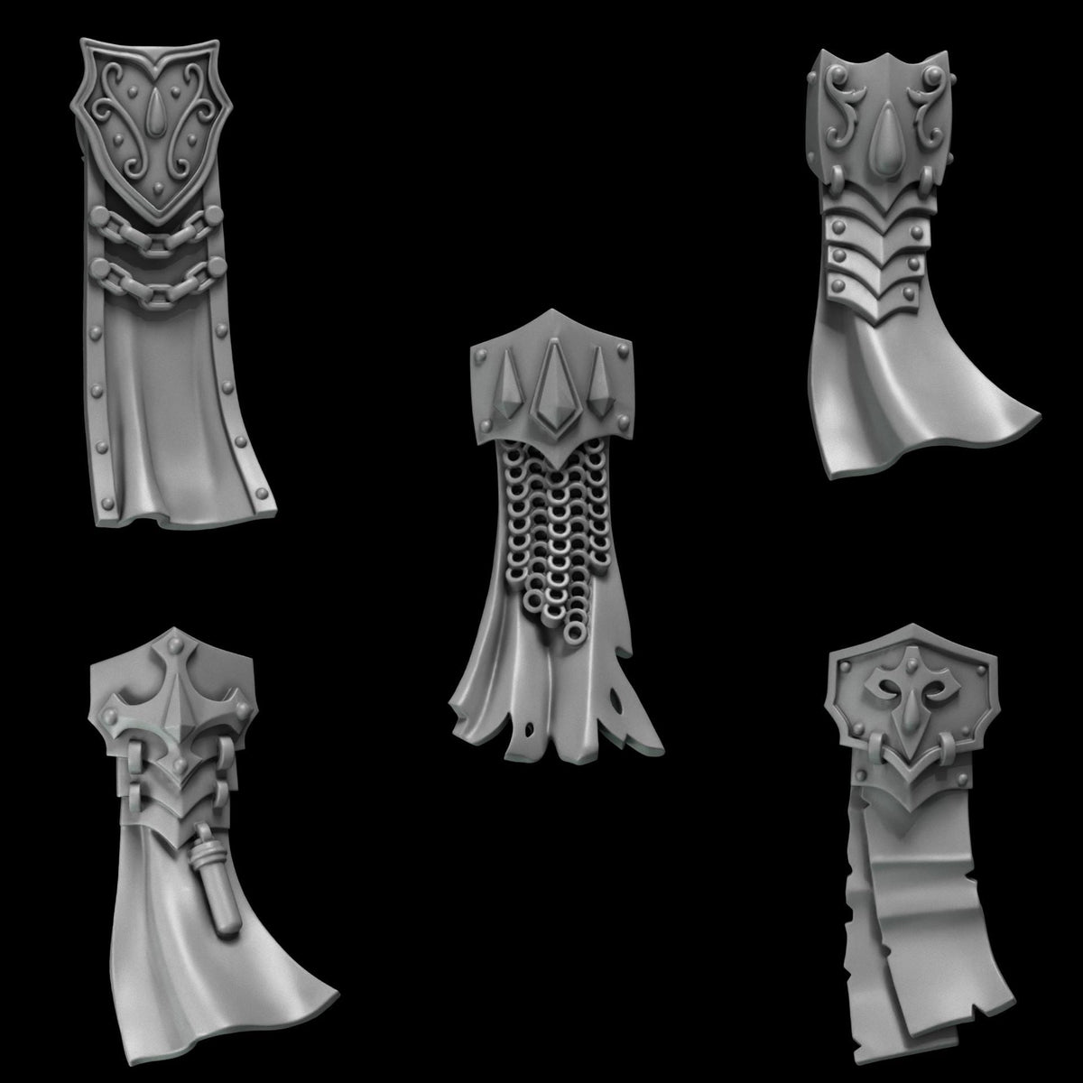 Crimson Lords Loincloths 2 Kit Bash Bits Set for Wargames & Skirmish Tabletop 3d Printed