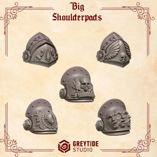 Crimson Lords Big Shoulder Pads Kit Bash Bits Set for Wargames & Skirmish Tabletop 3d Printed