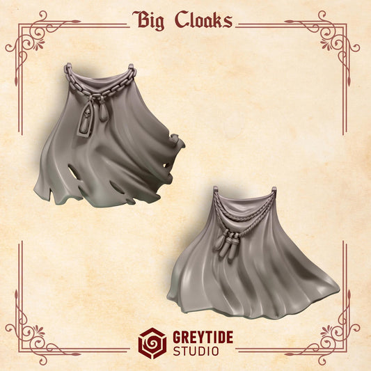 Crimson Lords Big Cloaks Kit Bash Bits Set for Wargames & Skirmish Tabletop 3d Printed