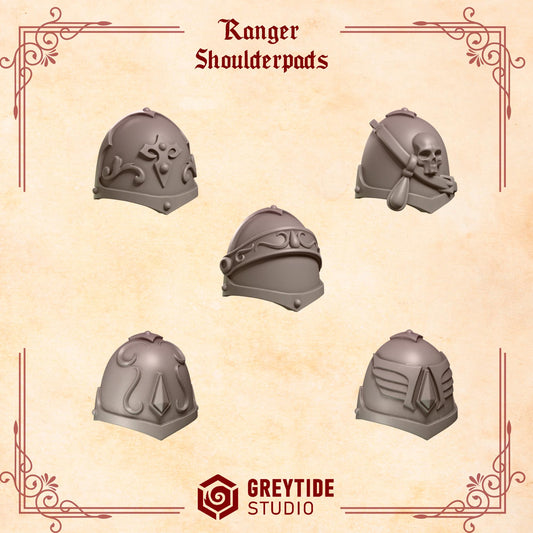 Crimson Lords Ranger Shoulderpads Kit Bash Bits Set for Wargames & Skirmish Tabletop 3d Printed