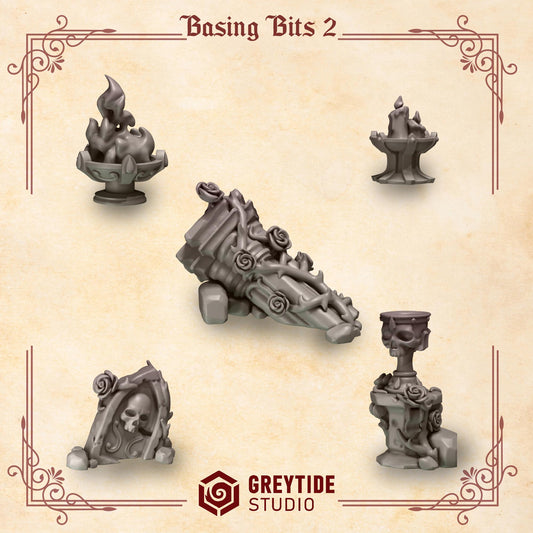 Crimson Lords Basing Bits 2 Kit Bash Set for Wargames & Skirmish Tabletop 3d Printed