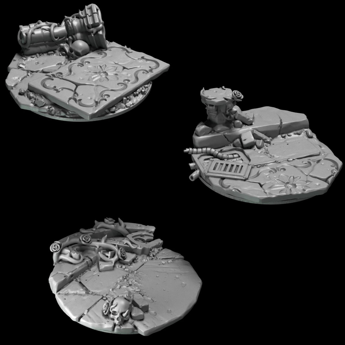 Crimson Lords 40mm Base Toppers Kit Bash Set for Wargames & Skirmish Tabletop 3d Printed