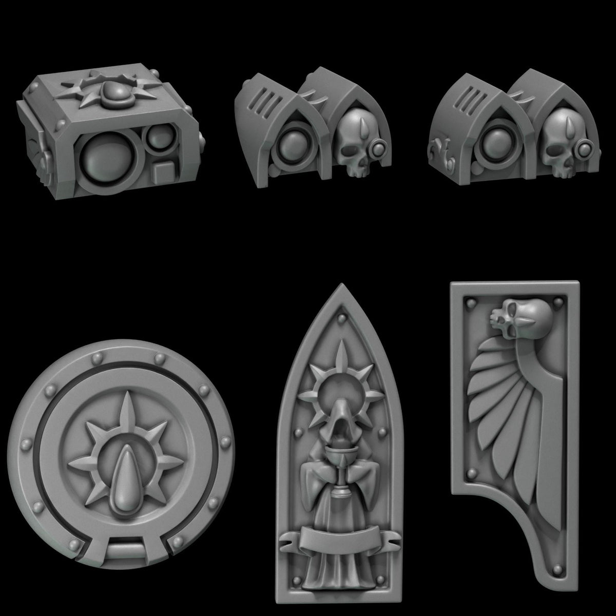 Crimson Lords Vehicle Decoration Accessories Kit Bash Bits 2 Set for Wargames & Skirmish Tabletop 3d Printed