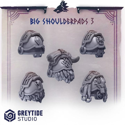 Primal Hounds Big Shoulderpads 3 for Wargames & Skirmish Tabletop 3d Printed Kit Bash Custom Bits