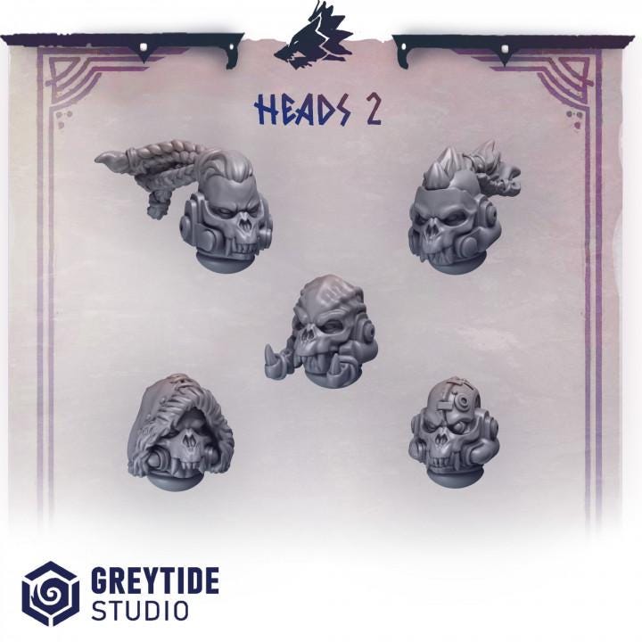 Primal Hounds Heads 2 for Wargames & Skirmish Tabletop 3d Printed Kit Bash Custom Bits