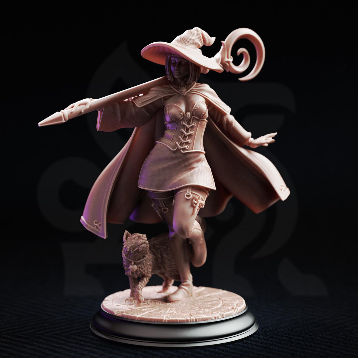 Lady Elara Head of Studies Miniature | Unpainted 32mm Resin DnD Mini | Female Witch Wizard Professor | Magic Academy | Tabletop RPG Figure