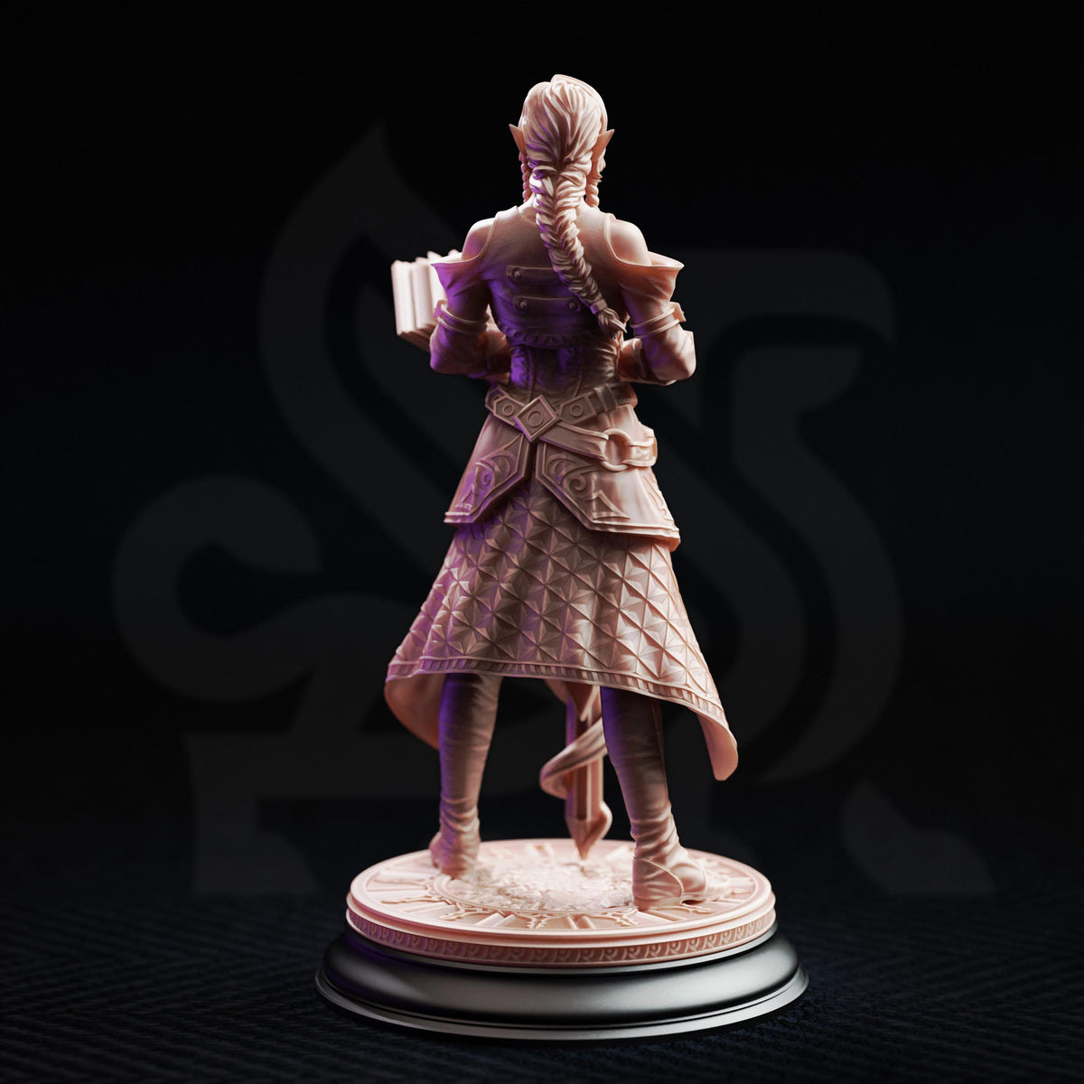 High Elf Battlemage Miniature | Unpainted 32mm Resin DnD Mini | Female Elf Wizard Spellsword | Proctor Synthelia | Tabletop RPG NPC Figure