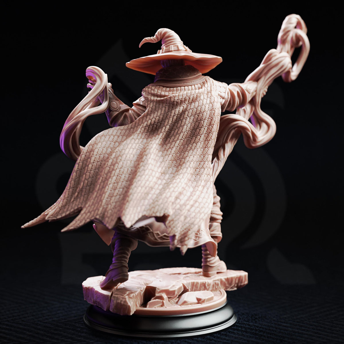Master Mage Wizard Miniature | Unpainted 32mm Resin DnD Mini | Robed Professor Archmage | Big Hat Harrison | Tabletop RPG NPC Figure