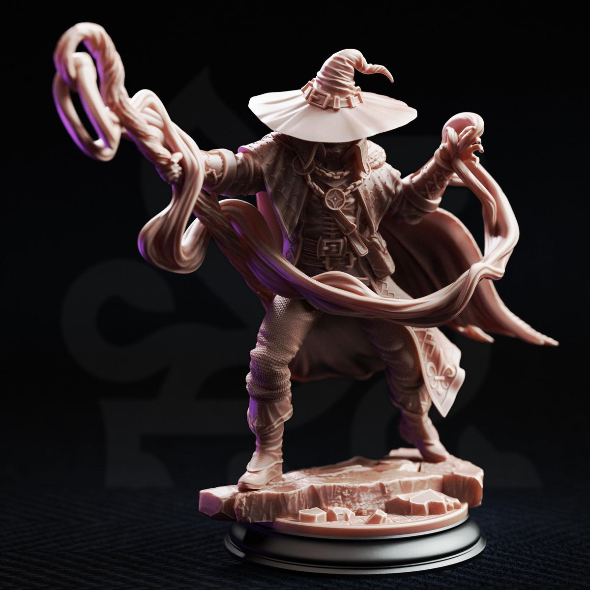 Master Mage Wizard Miniature | Unpainted 32mm Resin DnD Mini | Robed Professor Archmage | Big Hat Harrison | Tabletop RPG NPC Figure