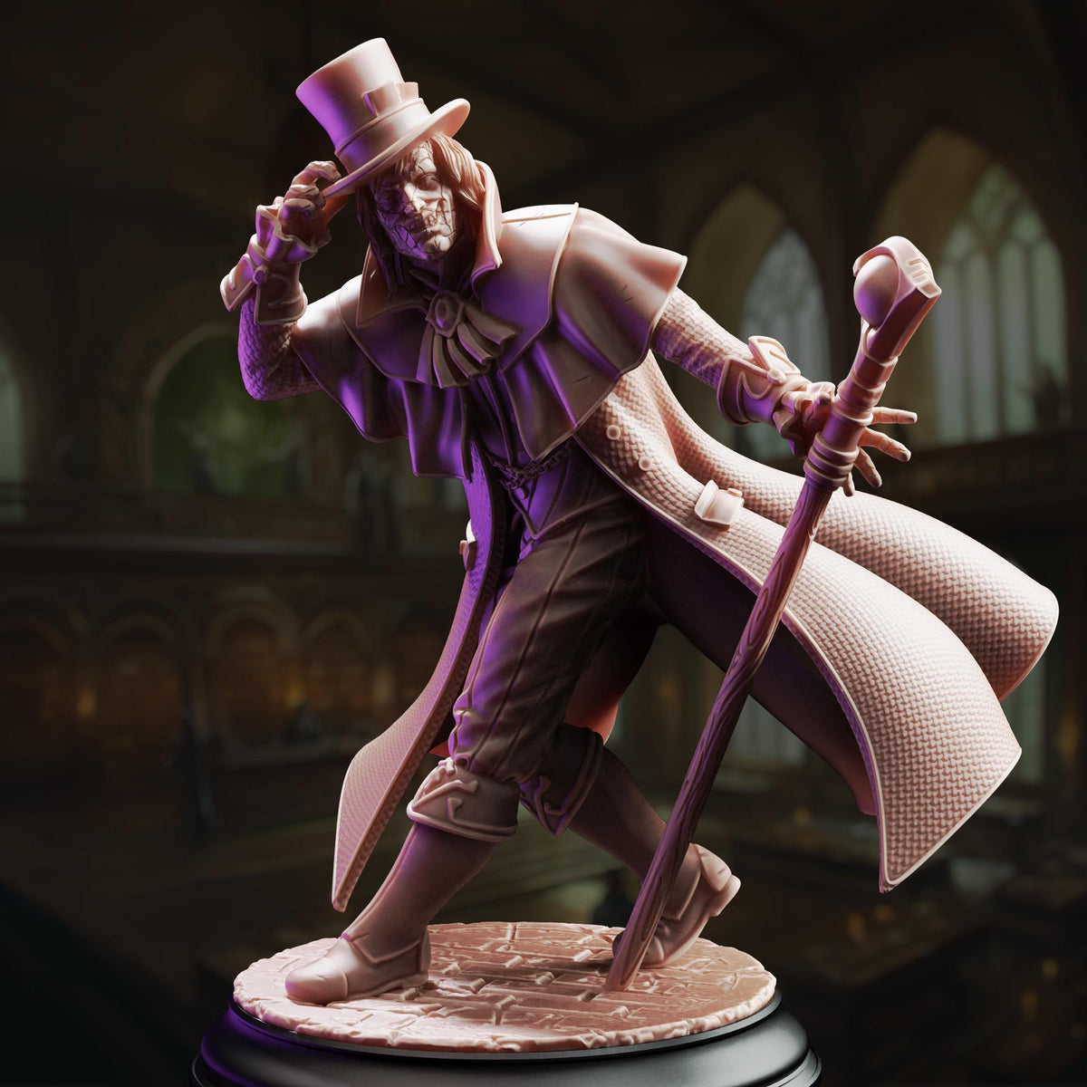 Transmutation Wizard Miniature | Unpainted 32mm Resin DnD Mini | Male Stone Mage Professor | Cobalt Fairfax | Tabletop RPG NPC Figure