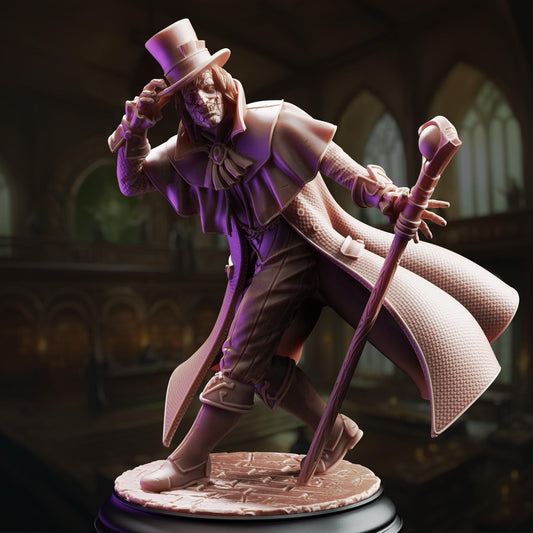 Transmutation Wizard Miniature | Unpainted 32mm Resin DnD Mini | Male Stone Mage Professor | Cobalt Fairfax | Tabletop RPG NPC Figure