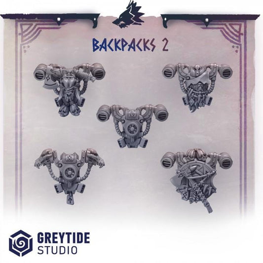 Primal Hounds Backpacks 2 Bits Set for Wargames & Skirmish Tabletop 3d Printed Kitbash