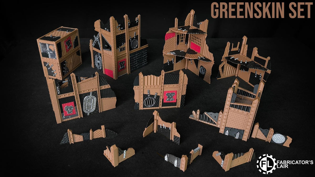 Foldable Gothic Grimdark Ruins Terrain | 32mm Sci Fi Scenery for Wargaming | Modular Tabletop RPG Buildings