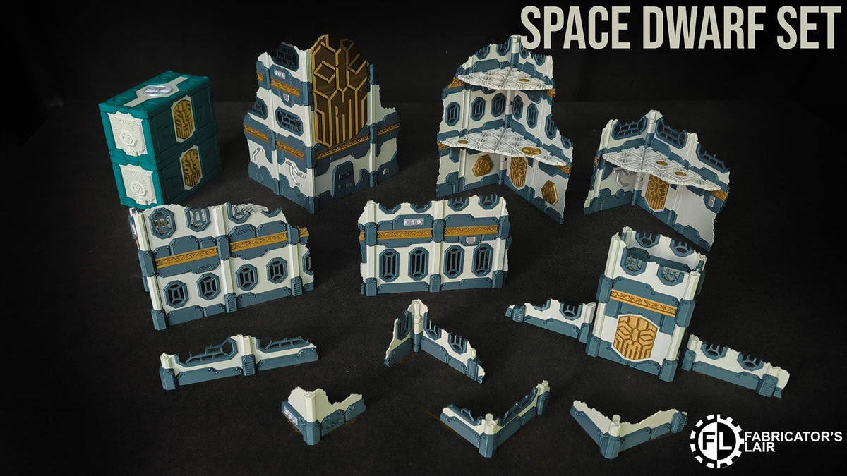 Foldable Gothic Grimdark Ruins Terrain | 32mm Sci Fi Scenery for Wargaming | Modular Tabletop RPG Buildings