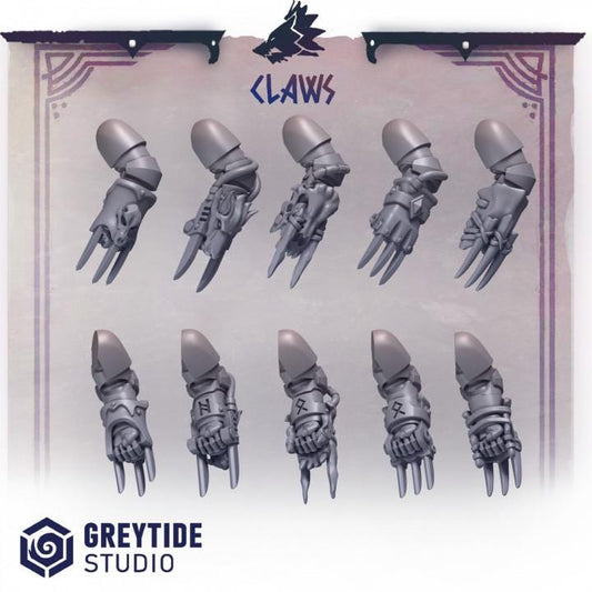Primal Hounds Claws for Wargames & Skirmish Tabletop 3d Printed Kit Bash Custom Bits
