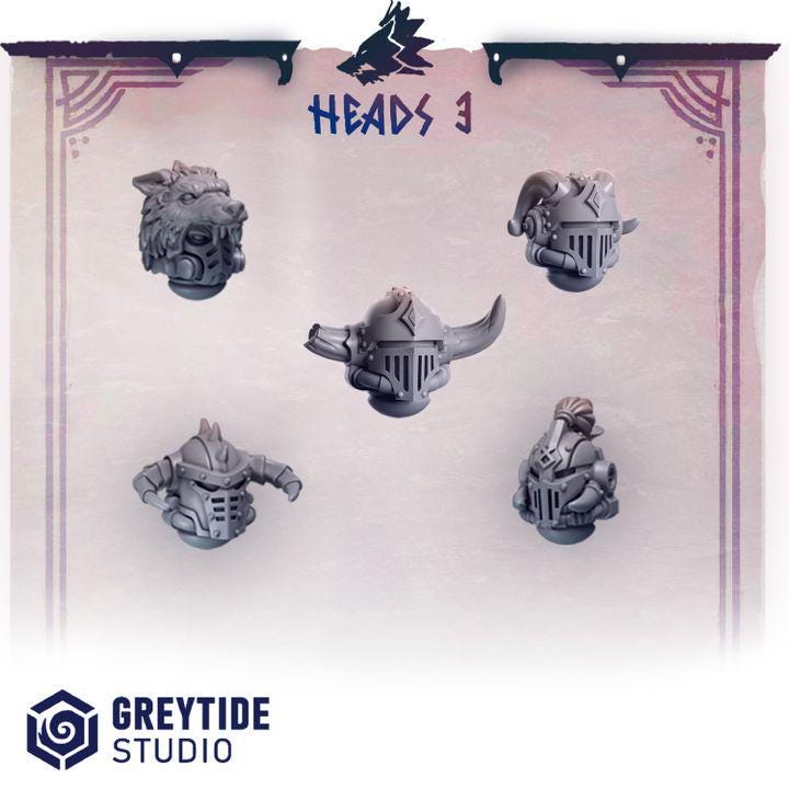 Primal Hounds Heads 3 for Wargames & Skirmish Tabletop 3d Printed Kit Bash Custom Bits