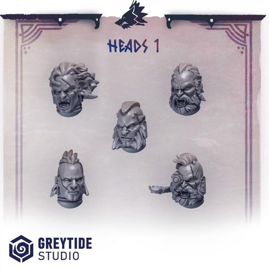 Primal Hounds Heads 1 for Wargames & Skirmish Tabletop 3d Printed Kit Bash Custom Bits