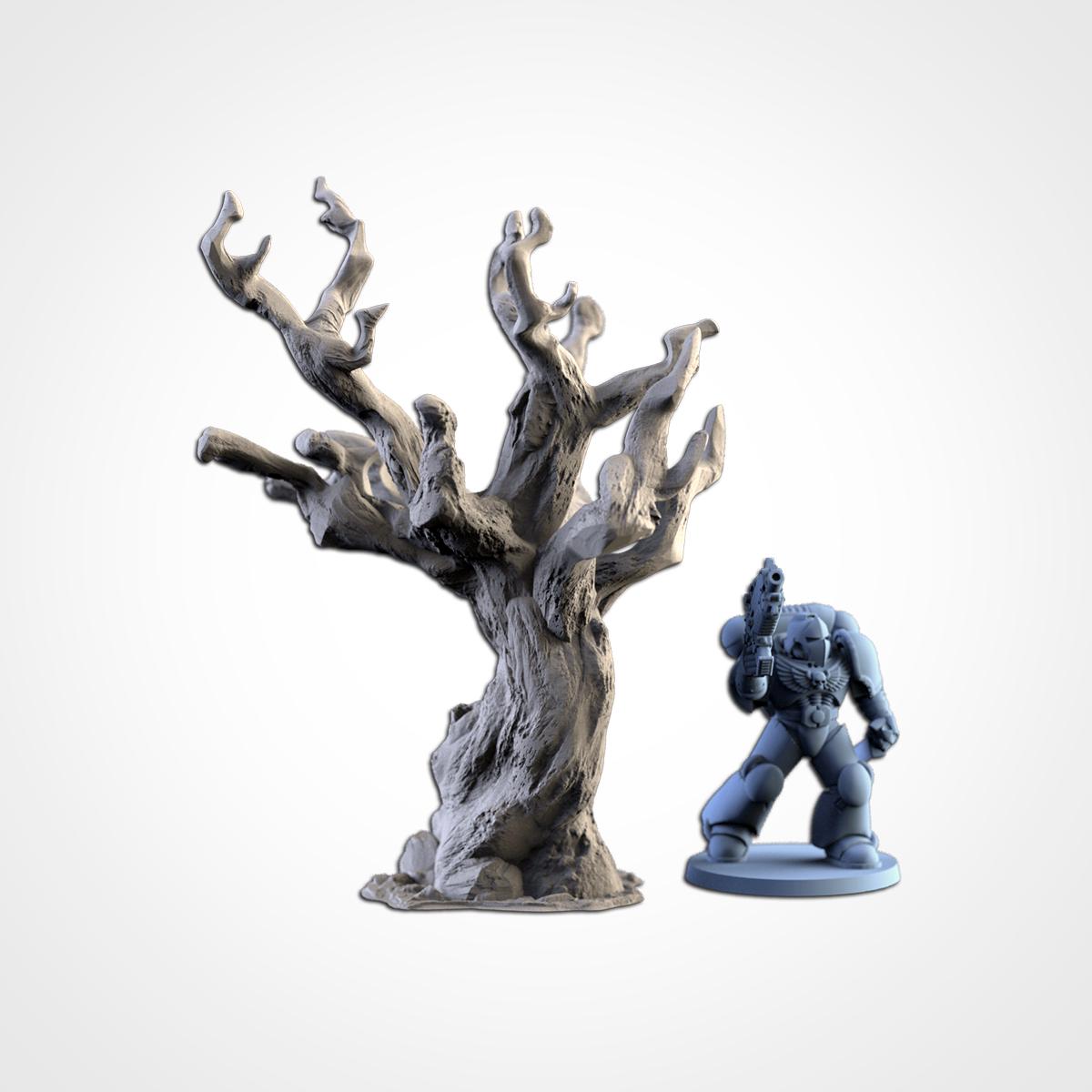 Dead Trees Terrain Set | 32mm Haunted Forest Scenery | Spooky Tabletop RPG Wargaming Trees | Gothic Woods Diorama