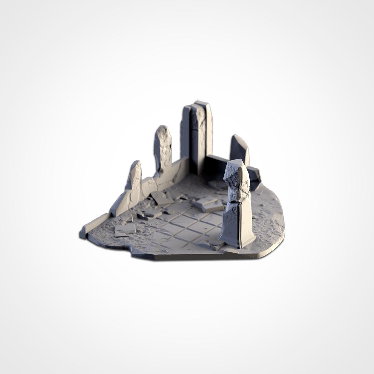 Ruined City Buildings Terrain Set | 32mm Post Apocalyptic Wargaming Scenery | War Torn Urban Tabletop Ruins
