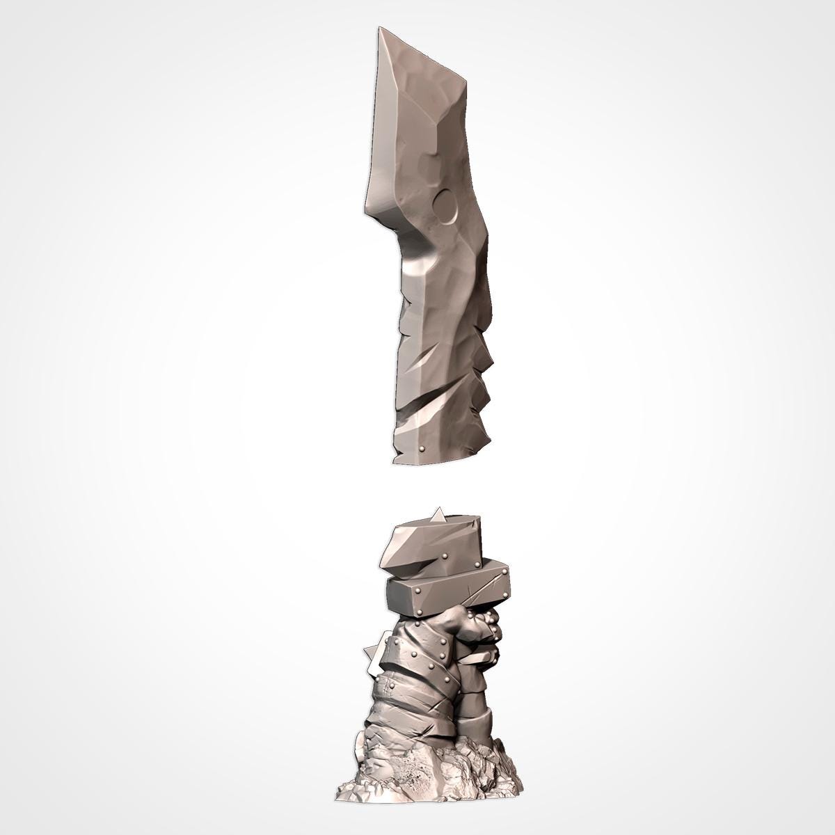 Orc Monuments Terrain Set | 32mm Fantasy Statues Scenery | Tabletop Wargaming Idols & Totems | Orcish Warband RPG Diorama