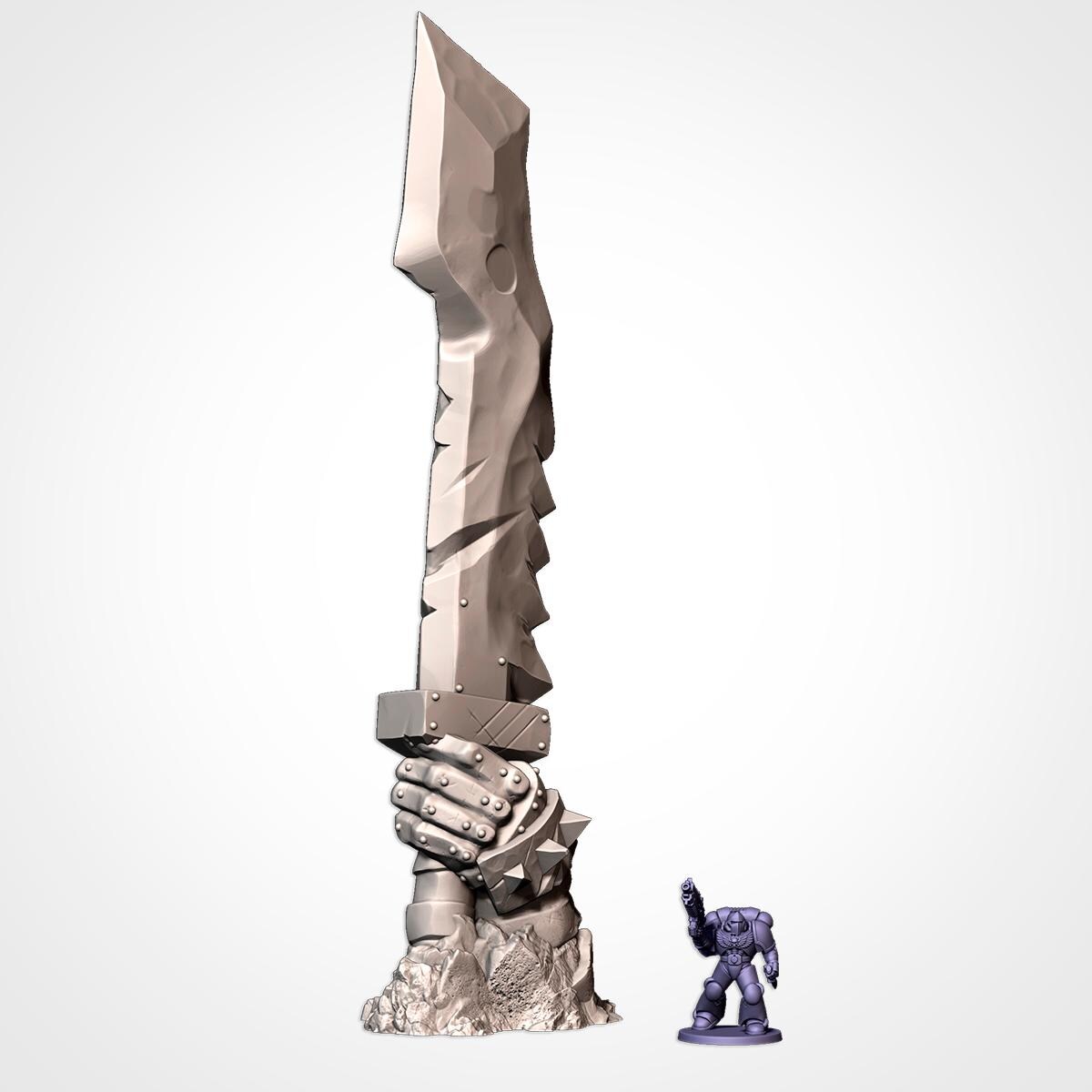 Orc Monuments Terrain Set | 32mm Fantasy Statues Scenery | Tabletop Wargaming Idols & Totems | Orcish Warband RPG Diorama