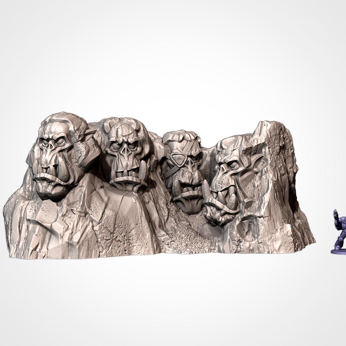 Orc Monuments Terrain Set | 32mm Fantasy Statues Scenery | Tabletop Wargaming Idols & Totems | Orcish Warband RPG Diorama